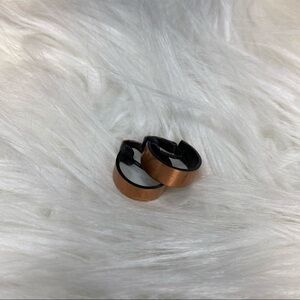 Vintage Solid Copper Small Hoop Earrings Clip On Style .75" Size .25" Wide